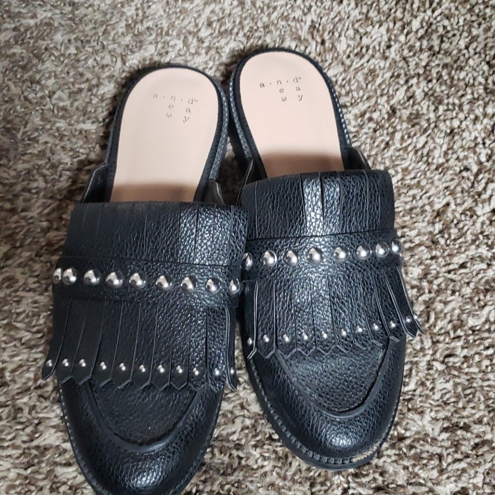 Black flats slip ons